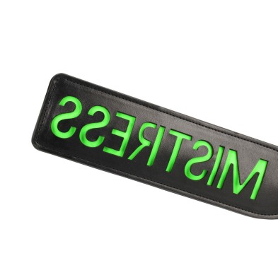 'Mistress'' Paddle - Glow in the Dark - Black/Neon Green